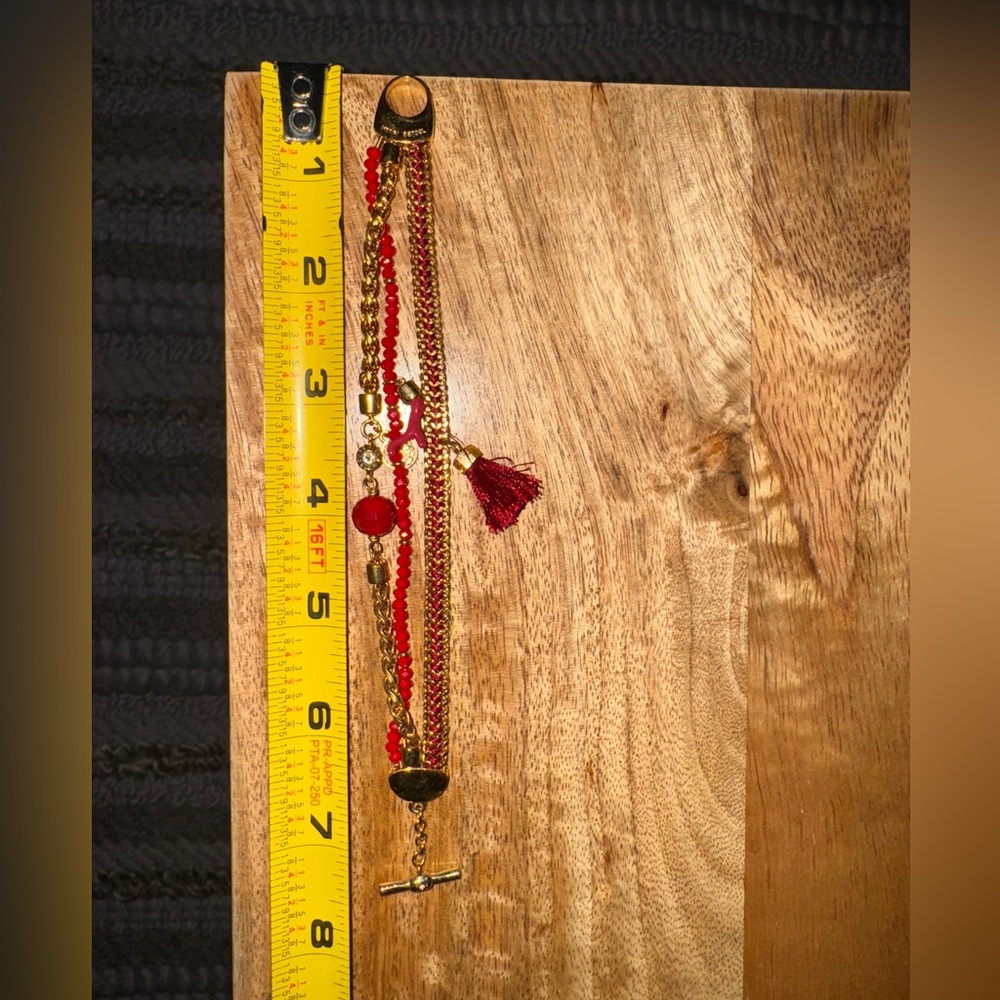 Henri Bendel Multi-Strand Statement Bracelets Red… - image 2